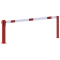 Compact hand barrier | without fixed support post | clear width: 2500 mm | with profile cylinder lock | hot-dip galvanized and coated red / white